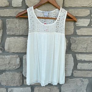 American Rag semi lace cream Xs tank top. NWT